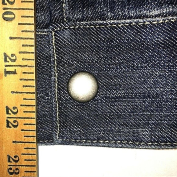 Talbots Denim Jean Jacket Sz 2P Stretch 3 Buttons Tailored Fit Tapered Waist - Picture 11 of 12